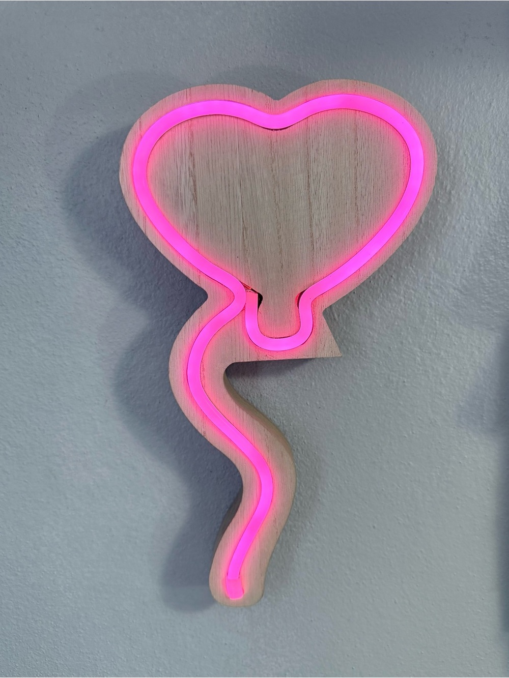 Pink Heart Balloon LED Wall Lamp Neon Light Room Decor